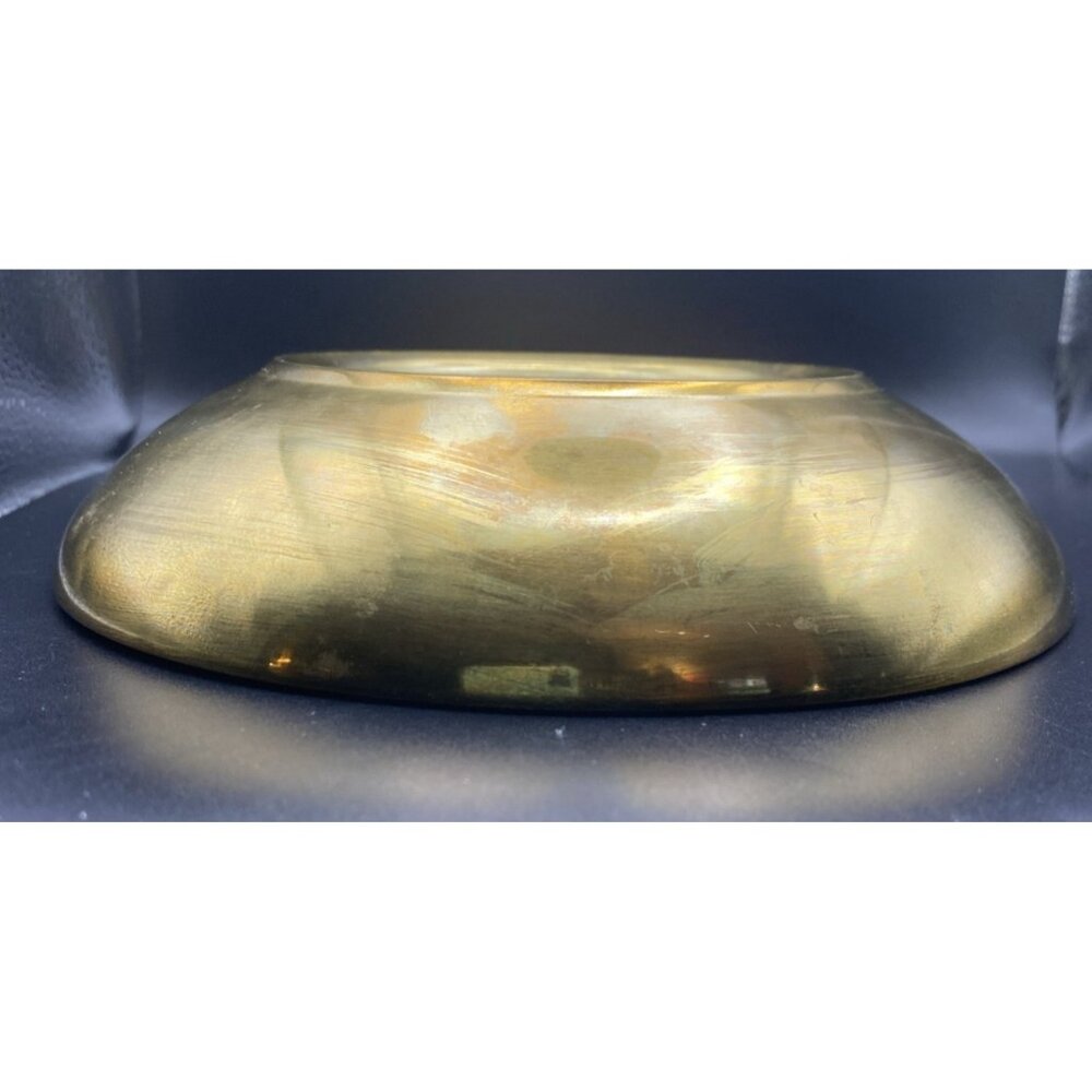 Vtg Horchow Collection Japanese Porcelain Brass Plate Bowl Smoking Scene 7.5" - Picture 6 of 8